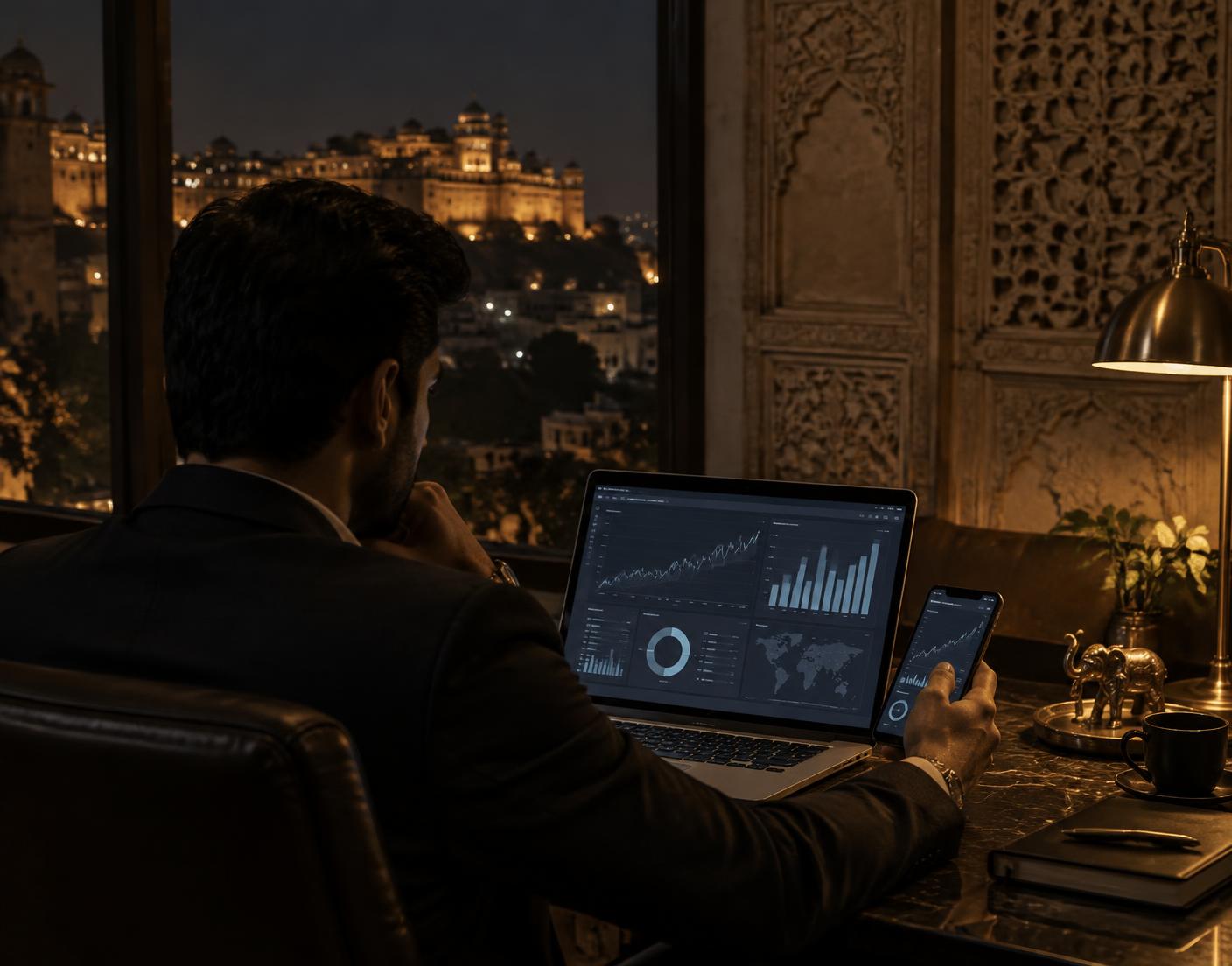 Indian digital investigator reviewing open-source information