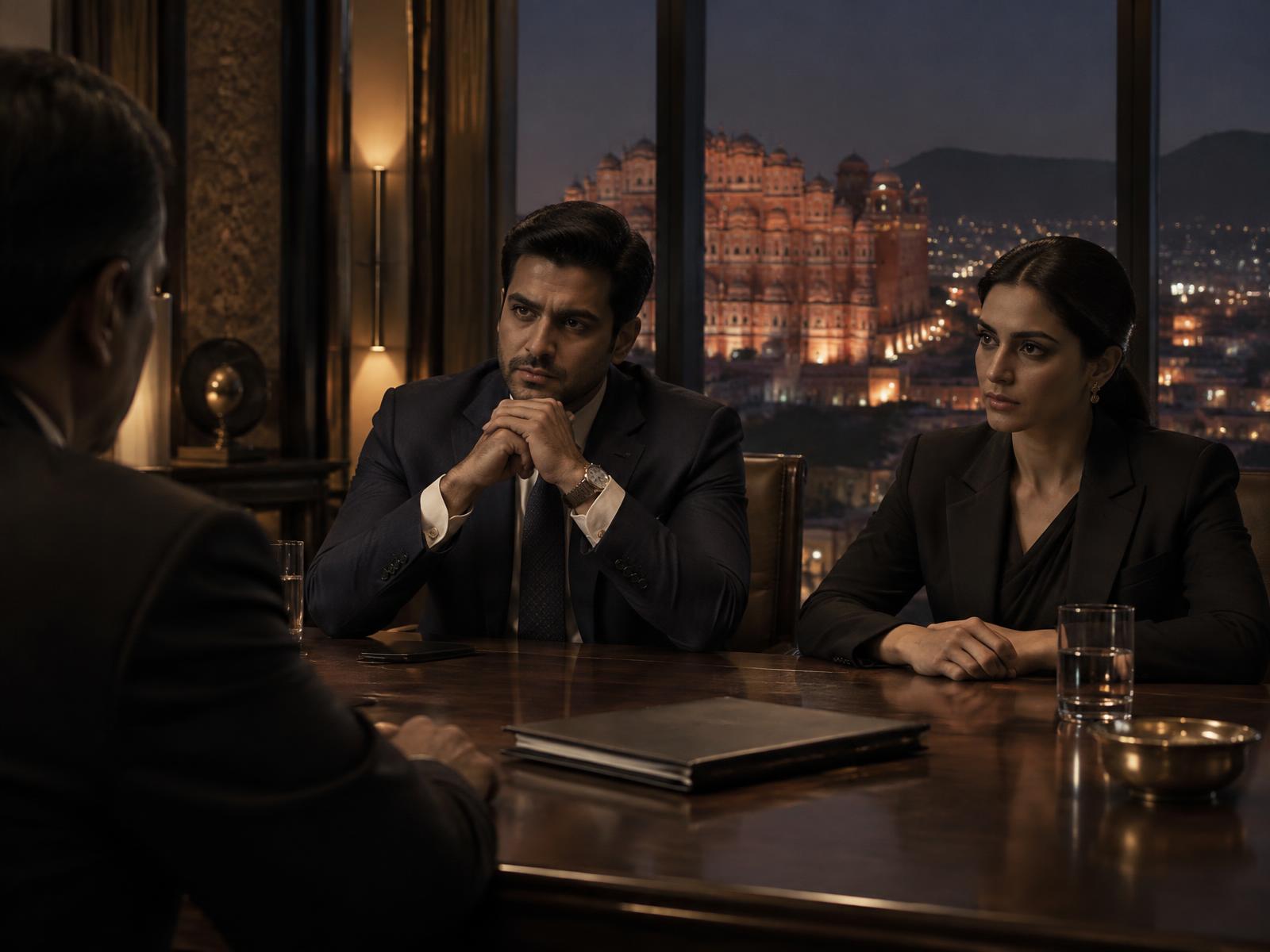 Indian professionals reviewing a confidential business matter